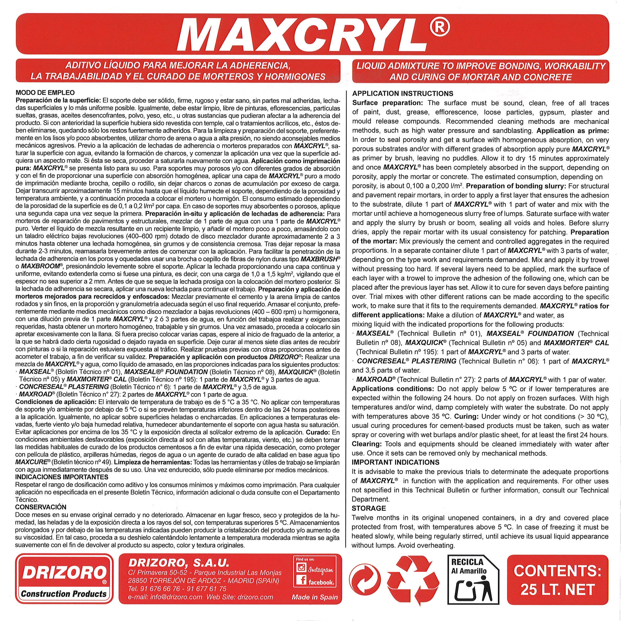 Pegatina Maxcryl 25 L