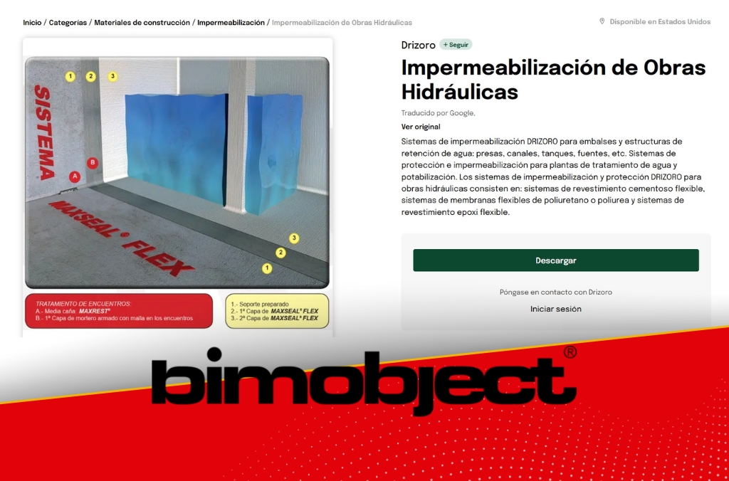 Bimobject impermeabilización de obras hidraulicas